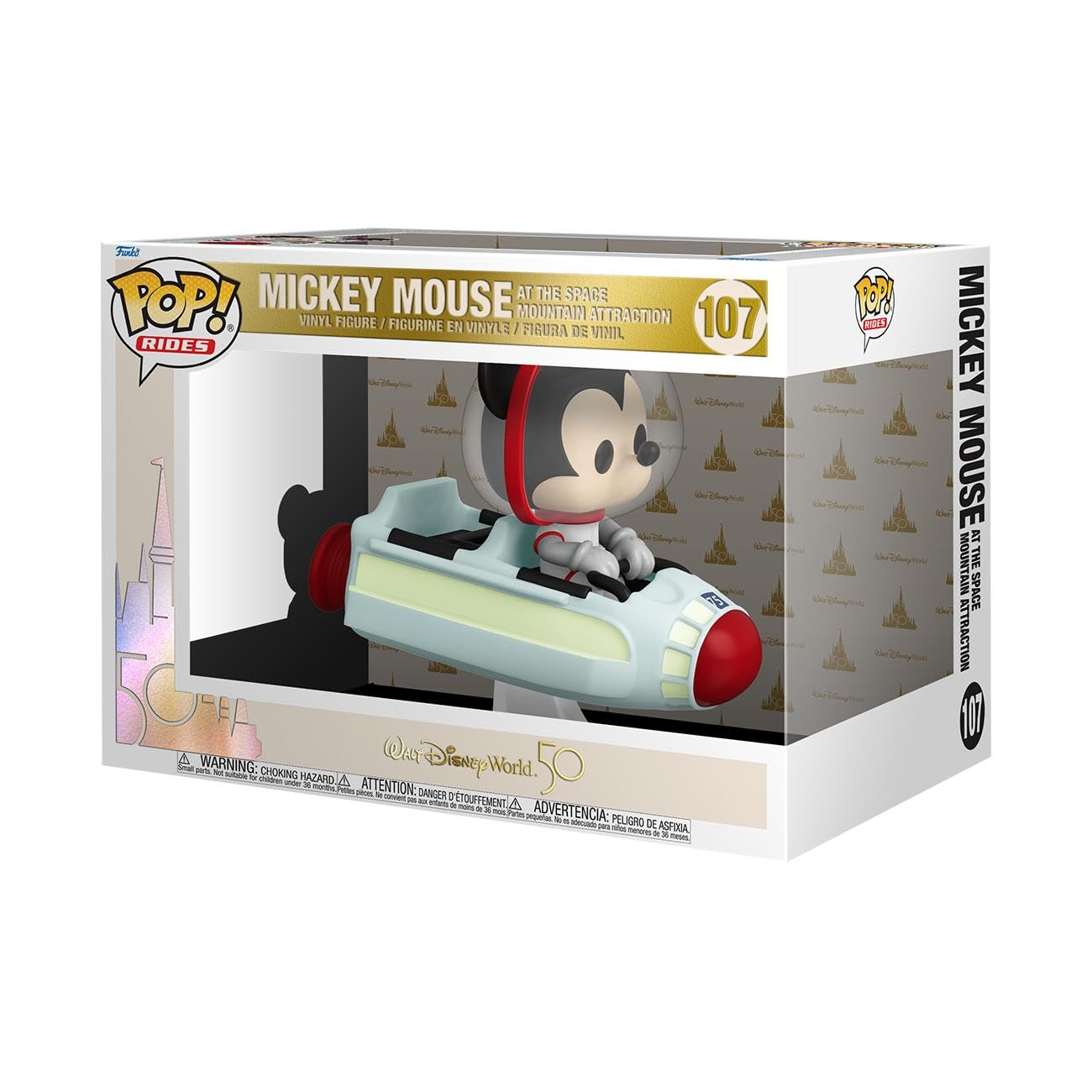 Funko Pop! Ride Super Deluxe Disney: Walt Disney World 50th - Space Mountain with Mickey Mouse, Multicolor, 45343