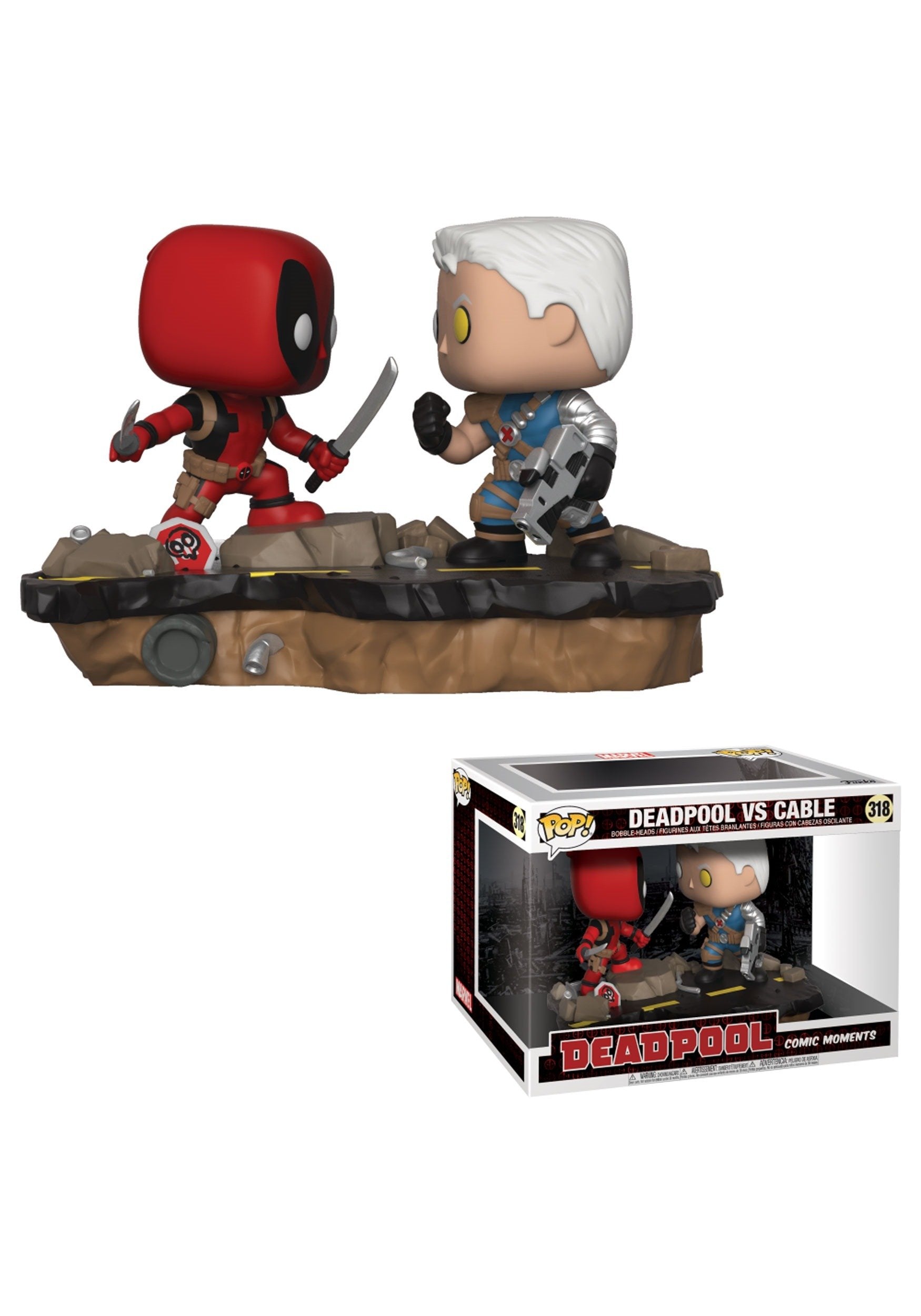 Funko Pop Marvel: Comic Moments-Deadpool Vs. Cable Collectible Figure, Multicolor