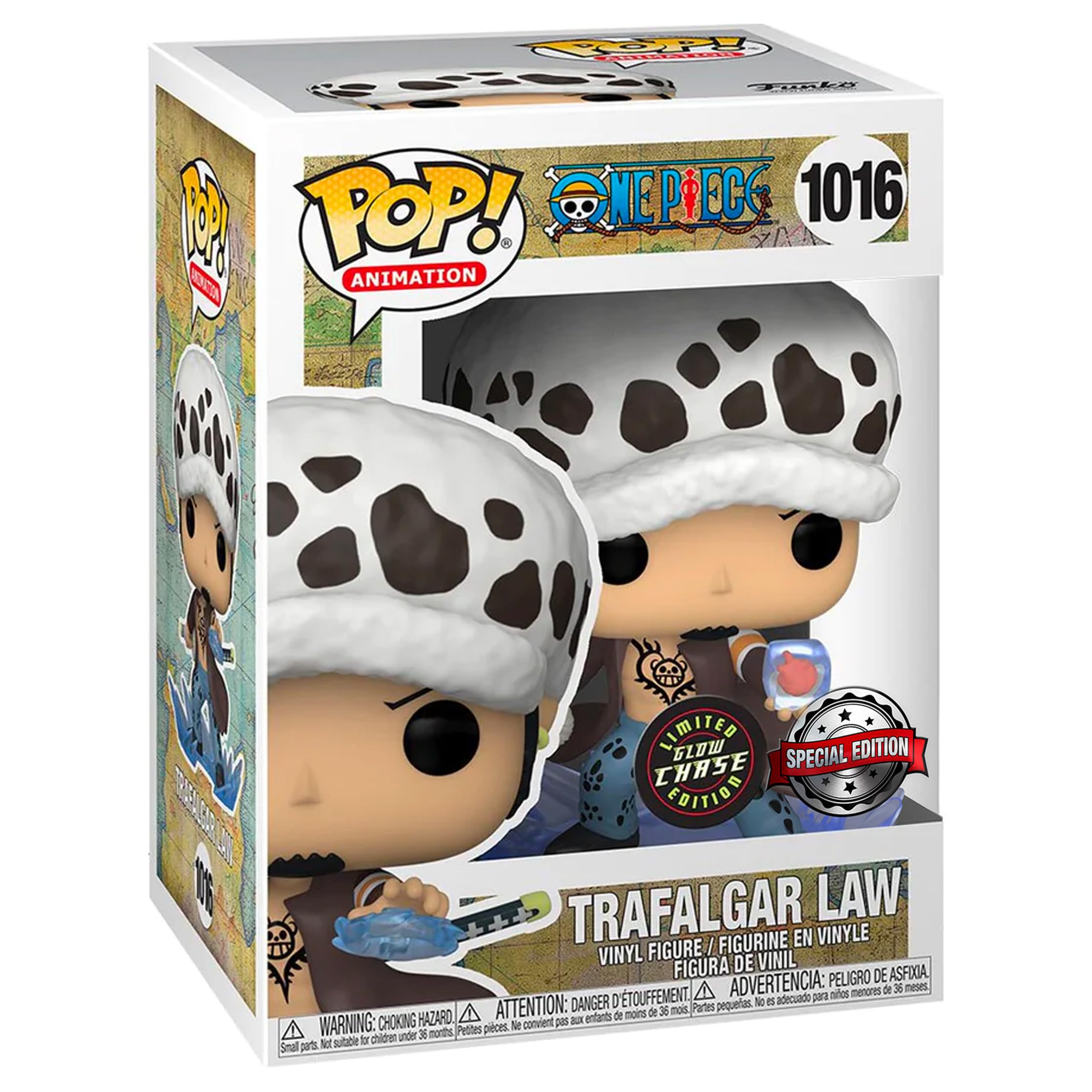 Funko Pop One Piece Trafalgar D. Water Law w/ Heart Chase Figure (AAA Anime Exclusive)