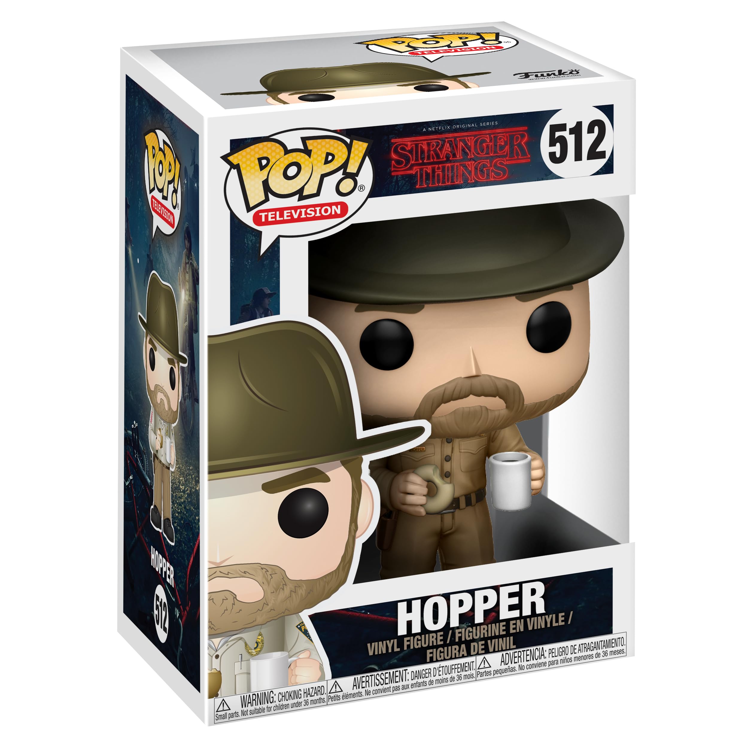 Funko Pop Television: Stranger Things - Hopper with Donut (Styles May Vary) Collectible Figure