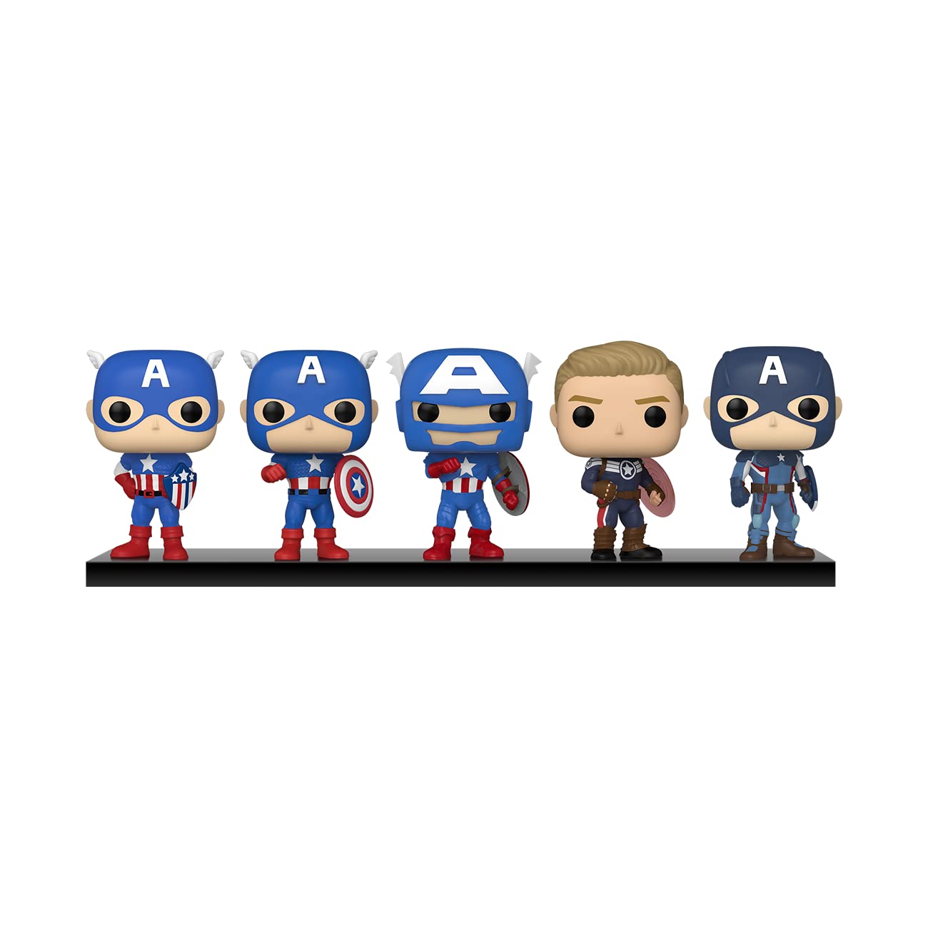 Funko Pop! Marvel: Year of The Shield - Captain America Through The Ages 5 Pack, Amazon Exclusive, Multicolor, 55482