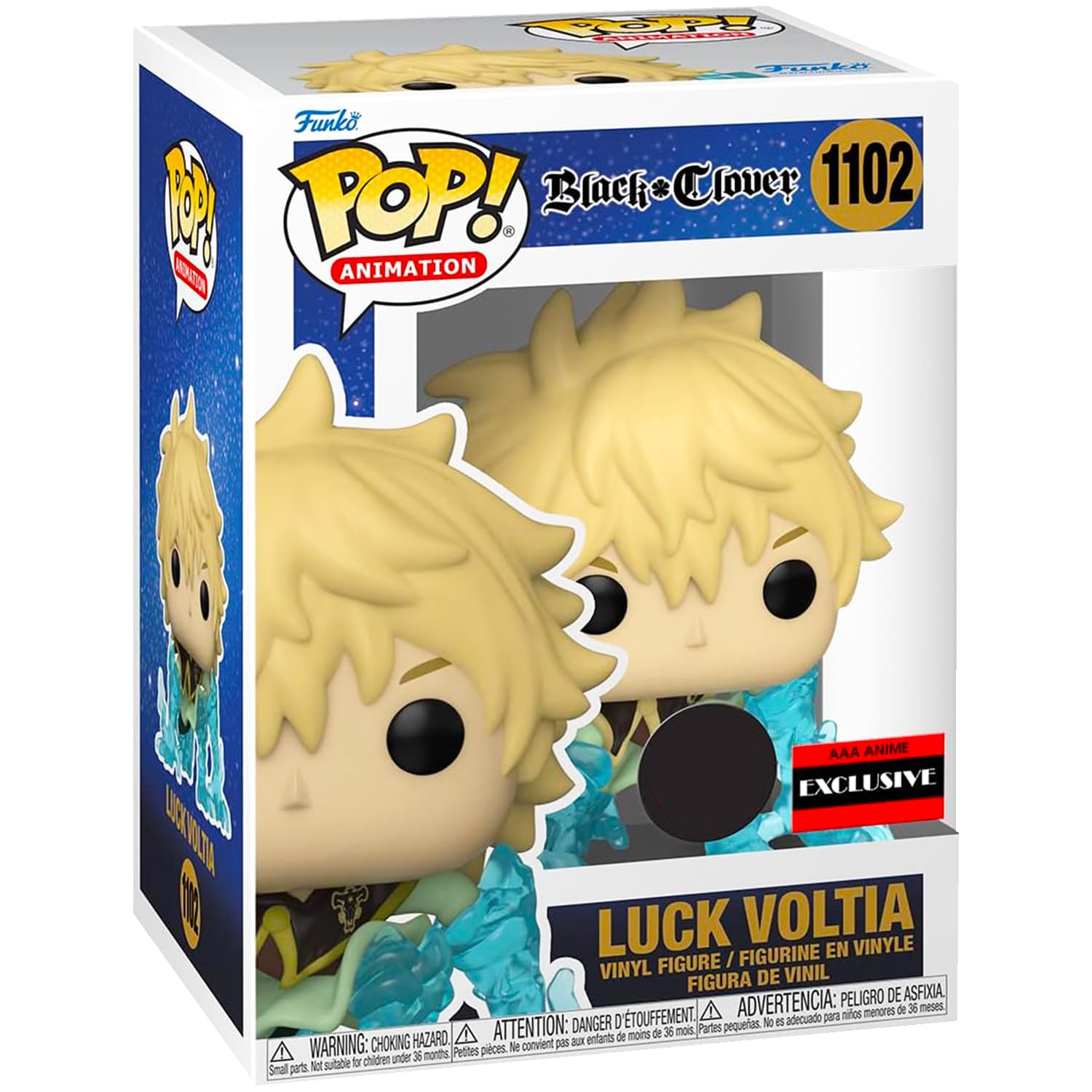 Funko Pop Black Clover Luck Voltia (Lightning Armor) GITD Chase Pop Figure (AAA Anime Exclusive)