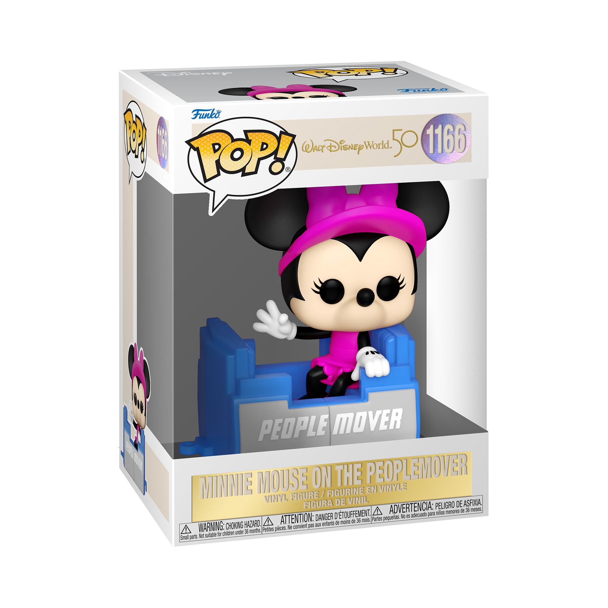 Funko Pop! Disney: Walt Disney World 50th - Minnie Mouse on The People Mover, Multicolor, 59508