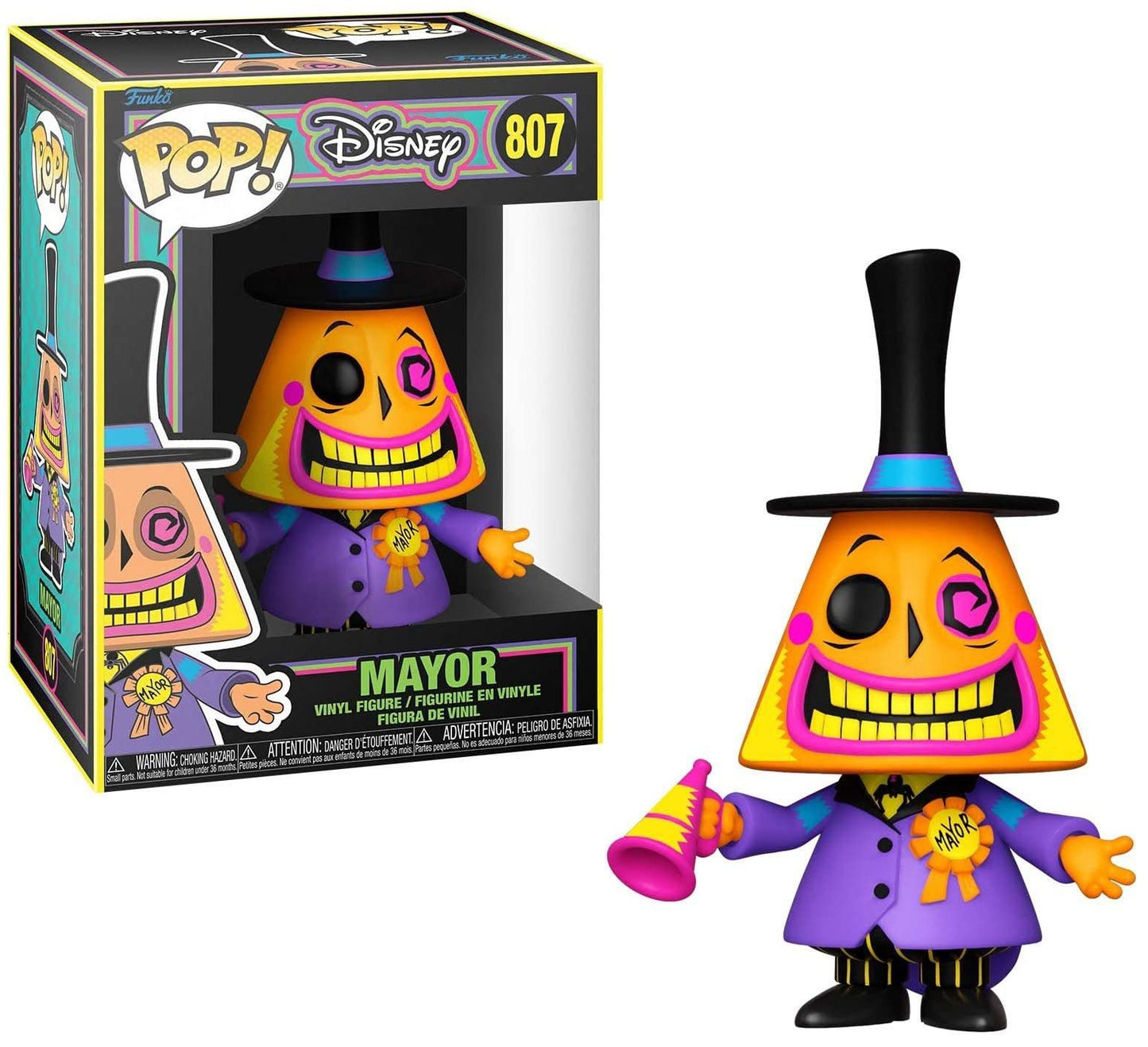 Funko Pop| Disney: The Nightmare Before Christmas - Mayor (Blacklight), Multicolor, 63961