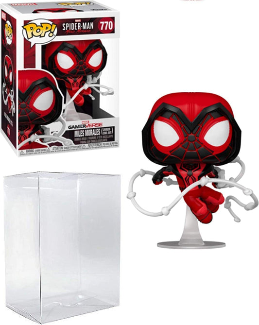 Spider-Man Miles Morales Crimson Cowl Suit Pop # 770 Marvel Gamerverse Vinyl Figure (Bundled with EcoTek Protector to Protect Display Box)