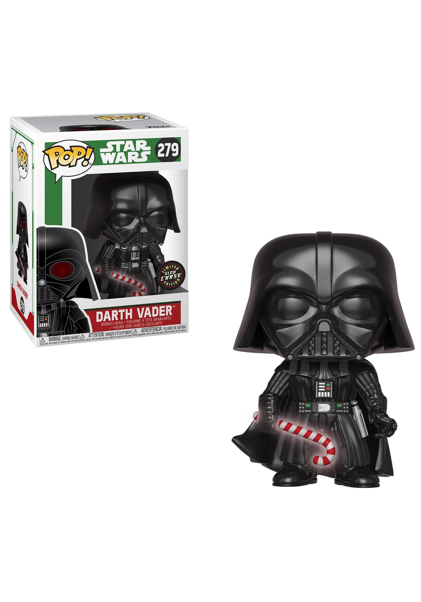 Funko Pop Star Wars: Holiday-Darth Vader with Candy Cane (Styles May Vary) Collectible Figure, Multicolor