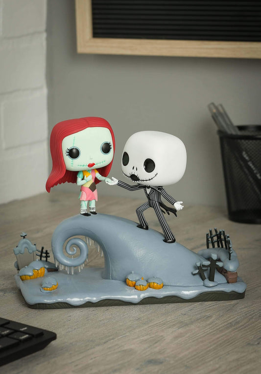 Funko Pop Movie Moment: Nightmare Before Christmas - Jack and Sally On The Hill Collectible Figure, Multicolor
