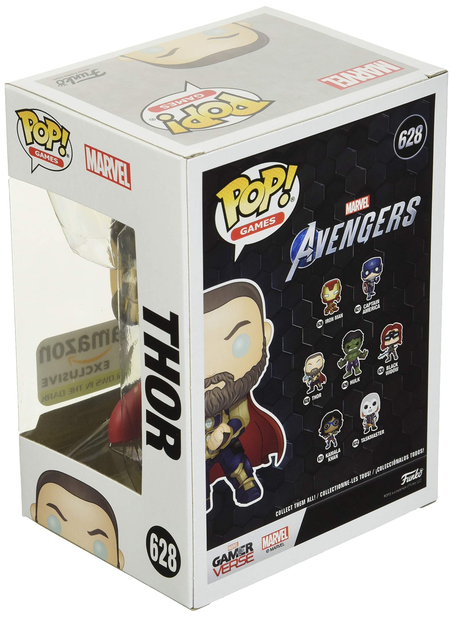 Funko Pop! Marvel: Avengers Game - Thor (Glow in The Dark), Amazon Exclusive,Multicolor
