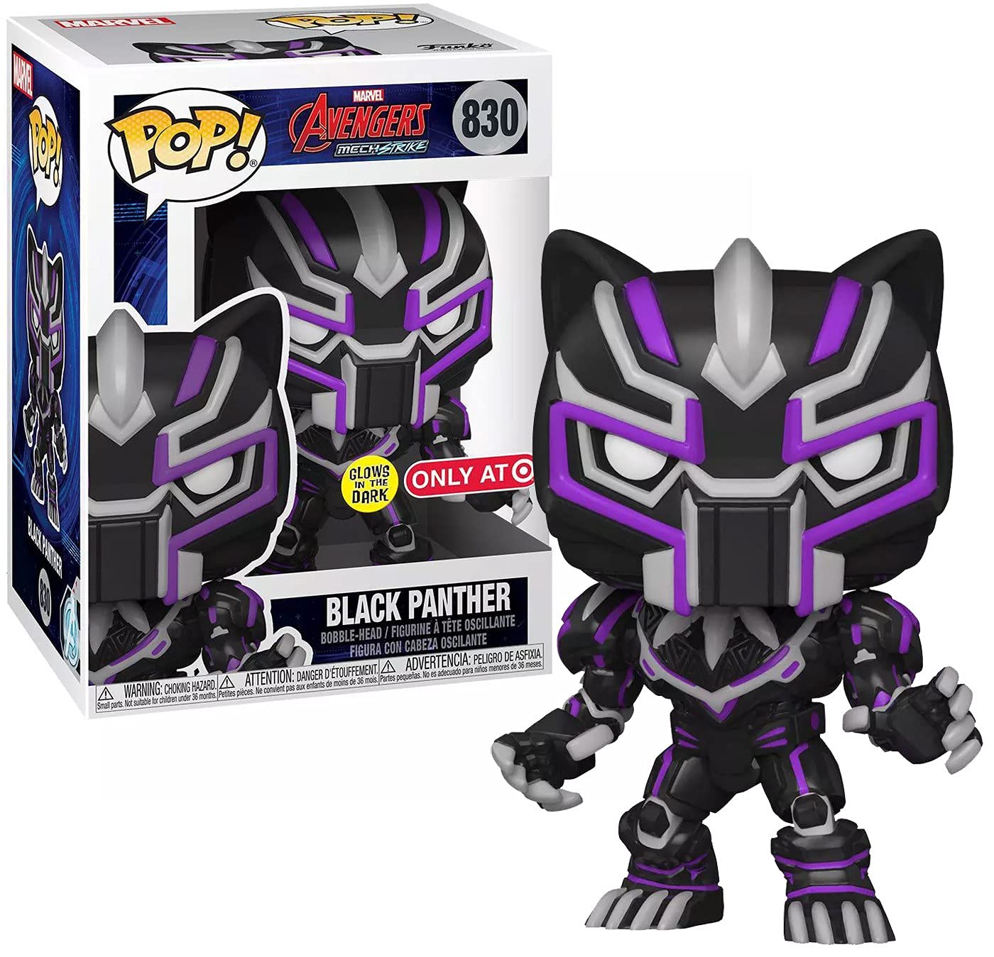 Funko Avengers Mech Strike Black Panther Glow in Dark Marvel Figure