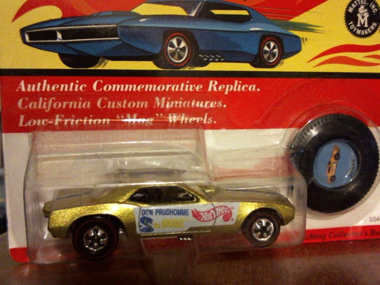 1993 Hot Wheels Exclusive Series II Don Prudhomme Gold Snake Car with Matching Button