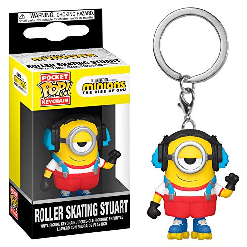 Funko Pop! Keychain: Minions: The Rise of Gru - Roller Skating Stuart, Multicolor, One Size (47797)
