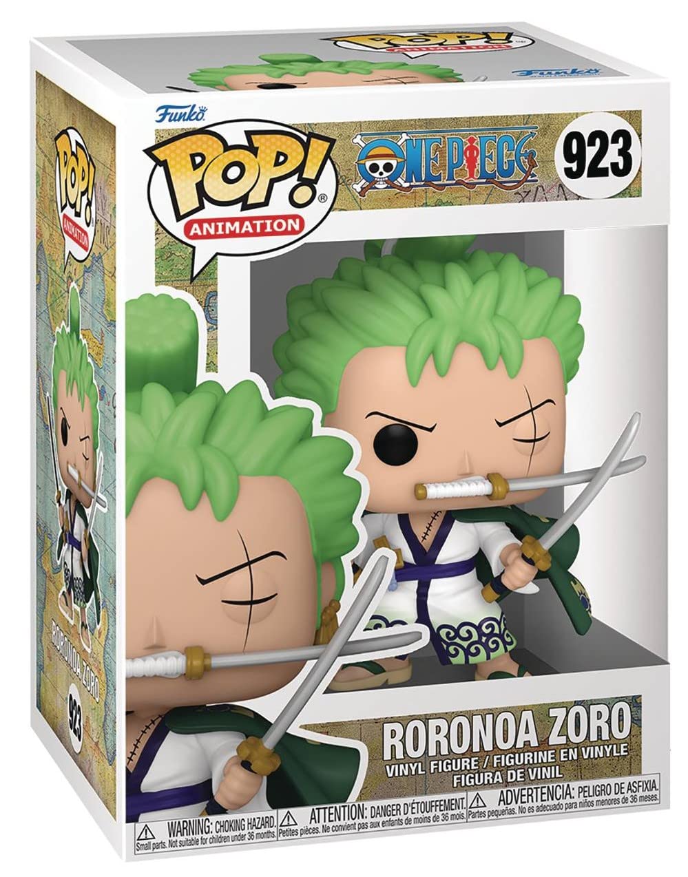 POP One Piece - Roronoa Zoro Funko Vinyl Figure (Bundled with Compatible Box Protector Case), Multicolor, 3.75 inches