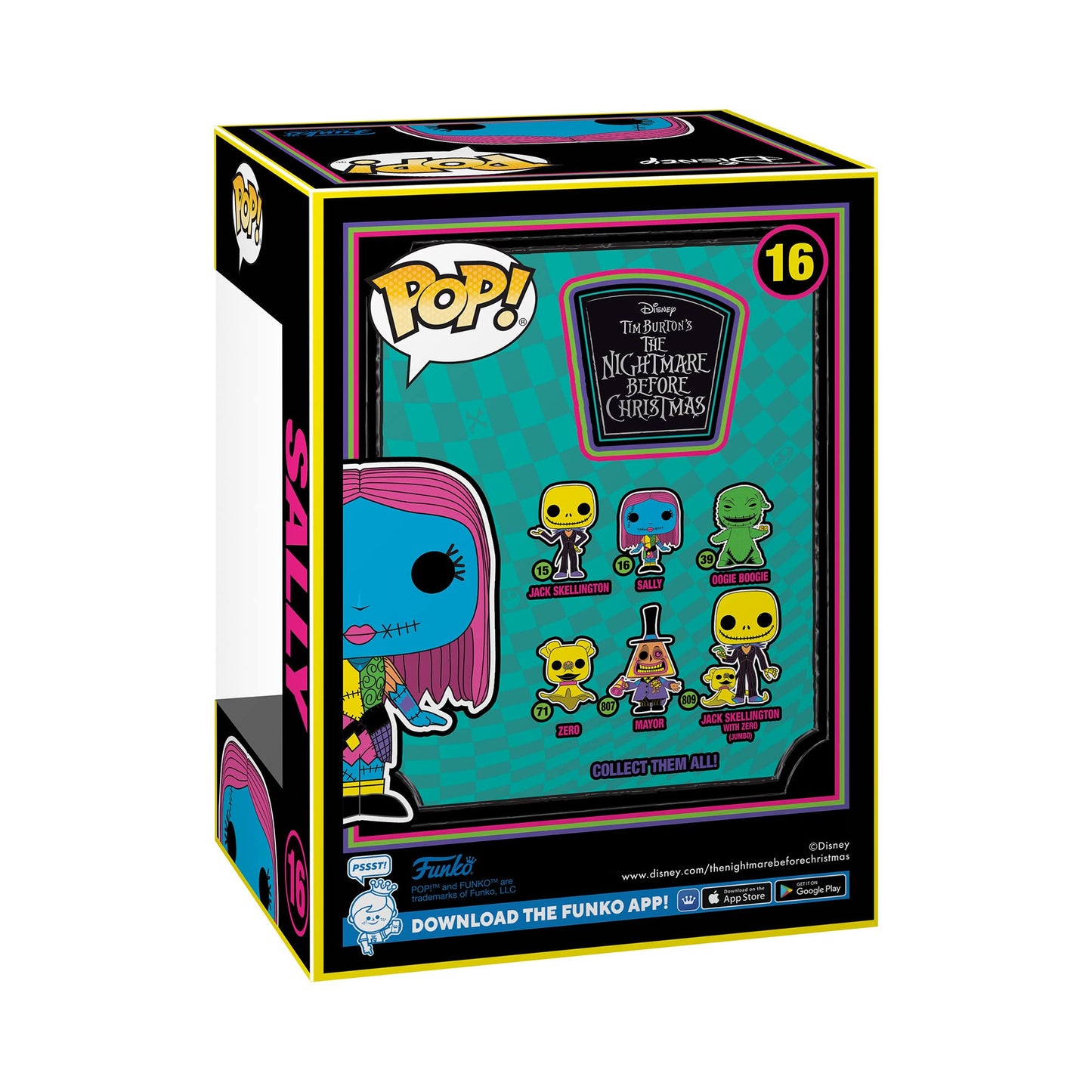Funko Pop| Disney: The Nightmare Before Christmas - Sally (Blacklight), Multicolor, 63963