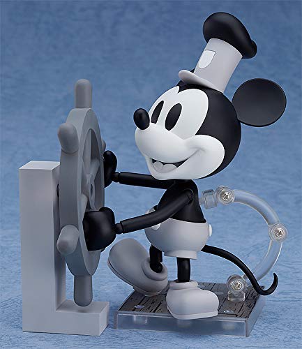 Good Smile Steamboat Willie: Mickey Mouse (1928 Black & White Version) Nendoroid Action Figure, Multicolor