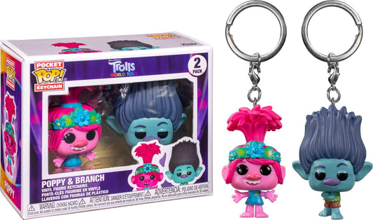 Key Chain: Trolls World Tour - Poppy and Branch Pocket Pop (Set of 2) (Special Edition)