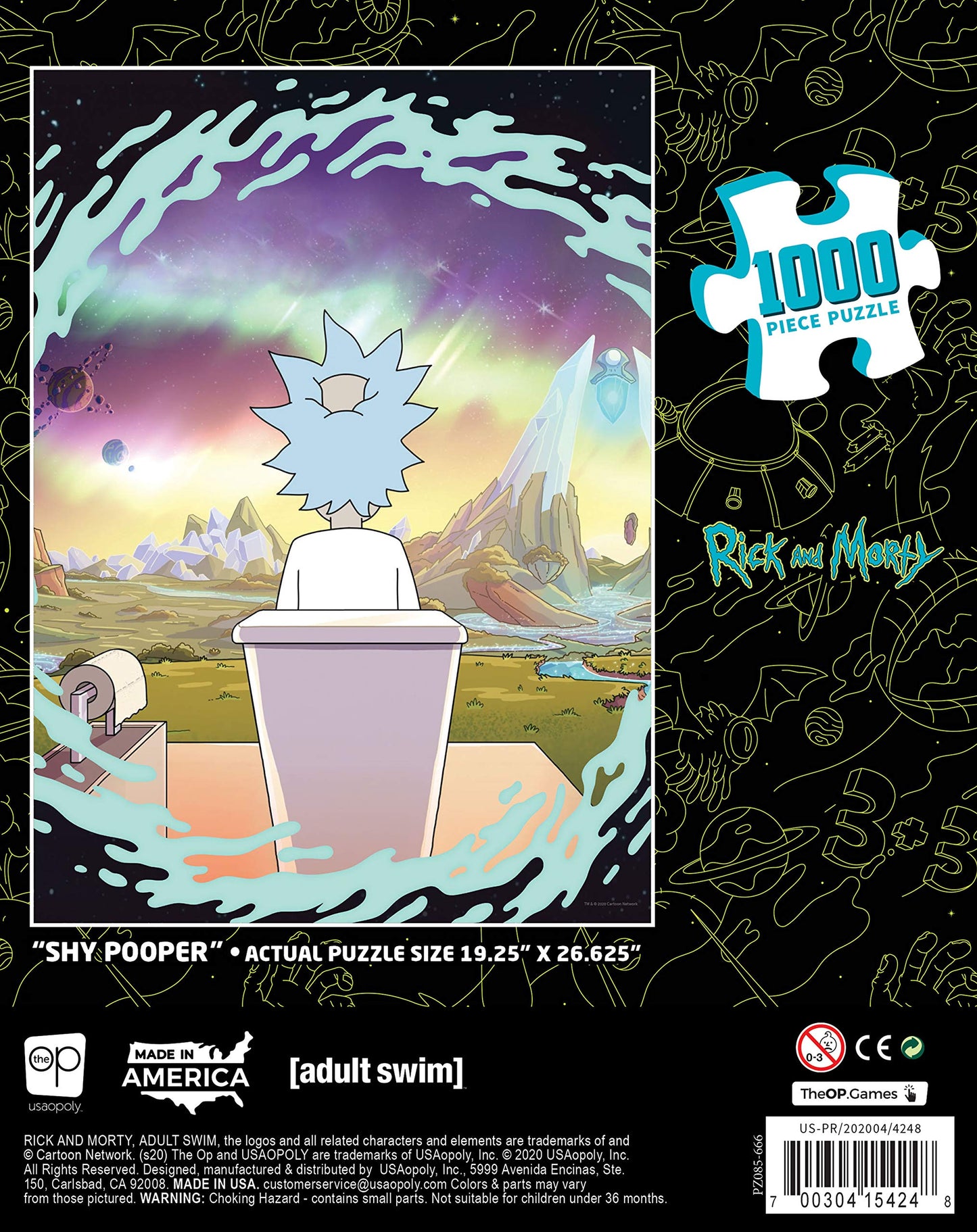 USAOPOLY Rick and Morty Shy Pooper 1000 Piece Jigsaw Puzzle Officially Licensed Rick & Morty Merchandise Collectible Puzzle Featuring Rick Sanchez Rick and Morty Artwork