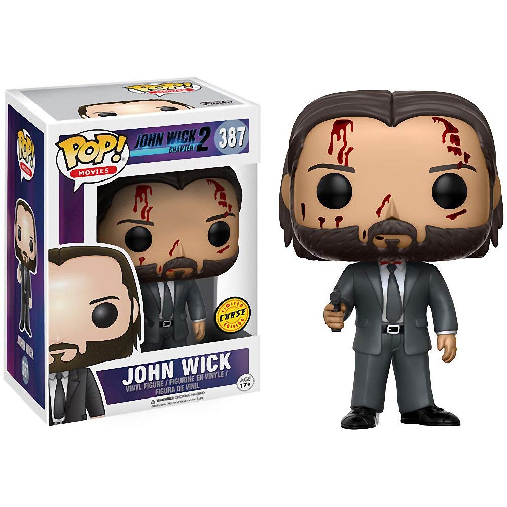 Funko John Wick (Chase Edition): John Wick - Chapter 2 x POP! Movies Vinyl Figure & 1 POP! Compatible PET Plastic Graphical Protector Bundle [#387 / 12535 - B]