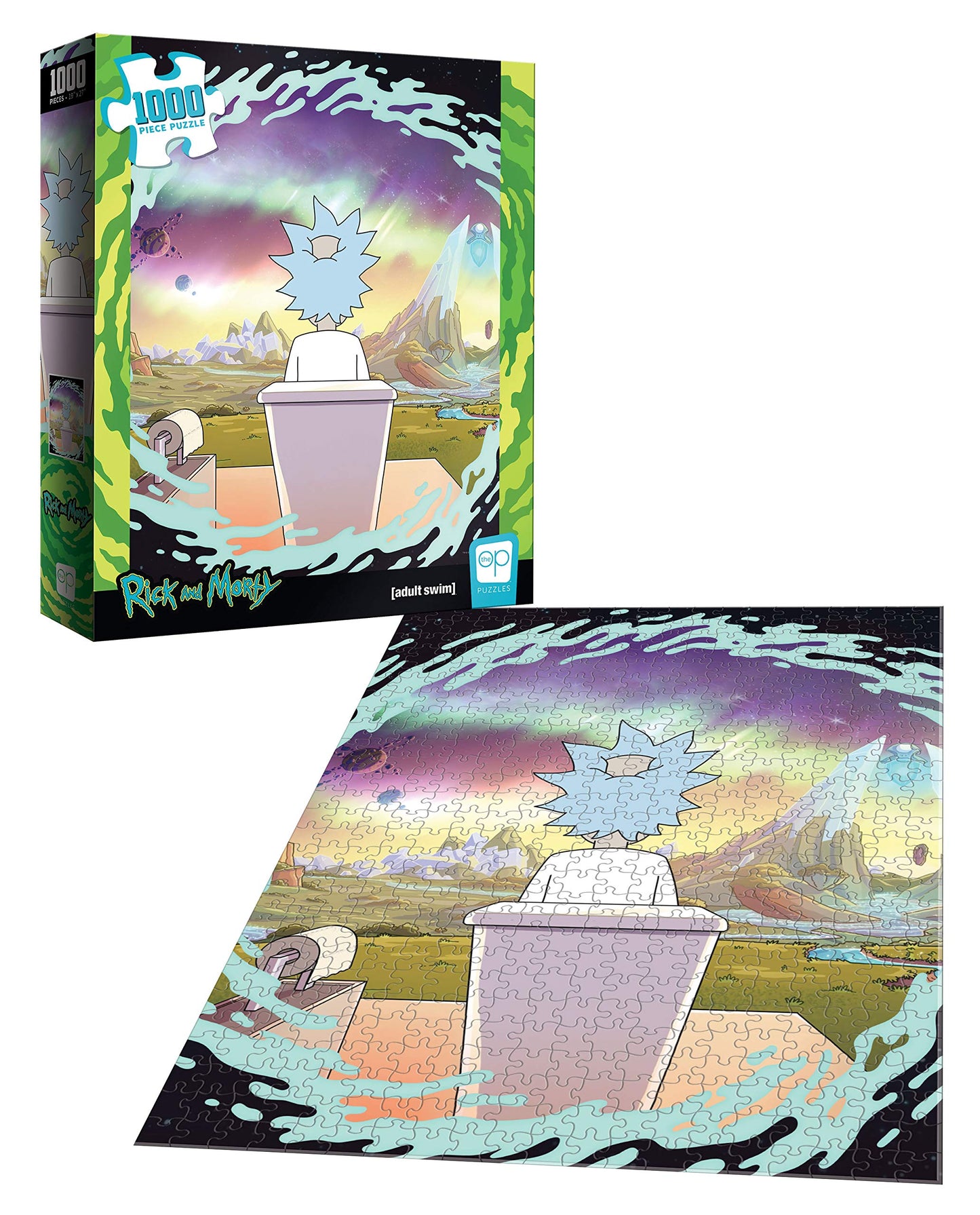 USAOPOLY Rick and Morty Shy Pooper 1000 Piece Jigsaw Puzzle Officially Licensed Rick & Morty Merchandise Collectible Puzzle Featuring Rick Sanchez Rick and Morty Artwork