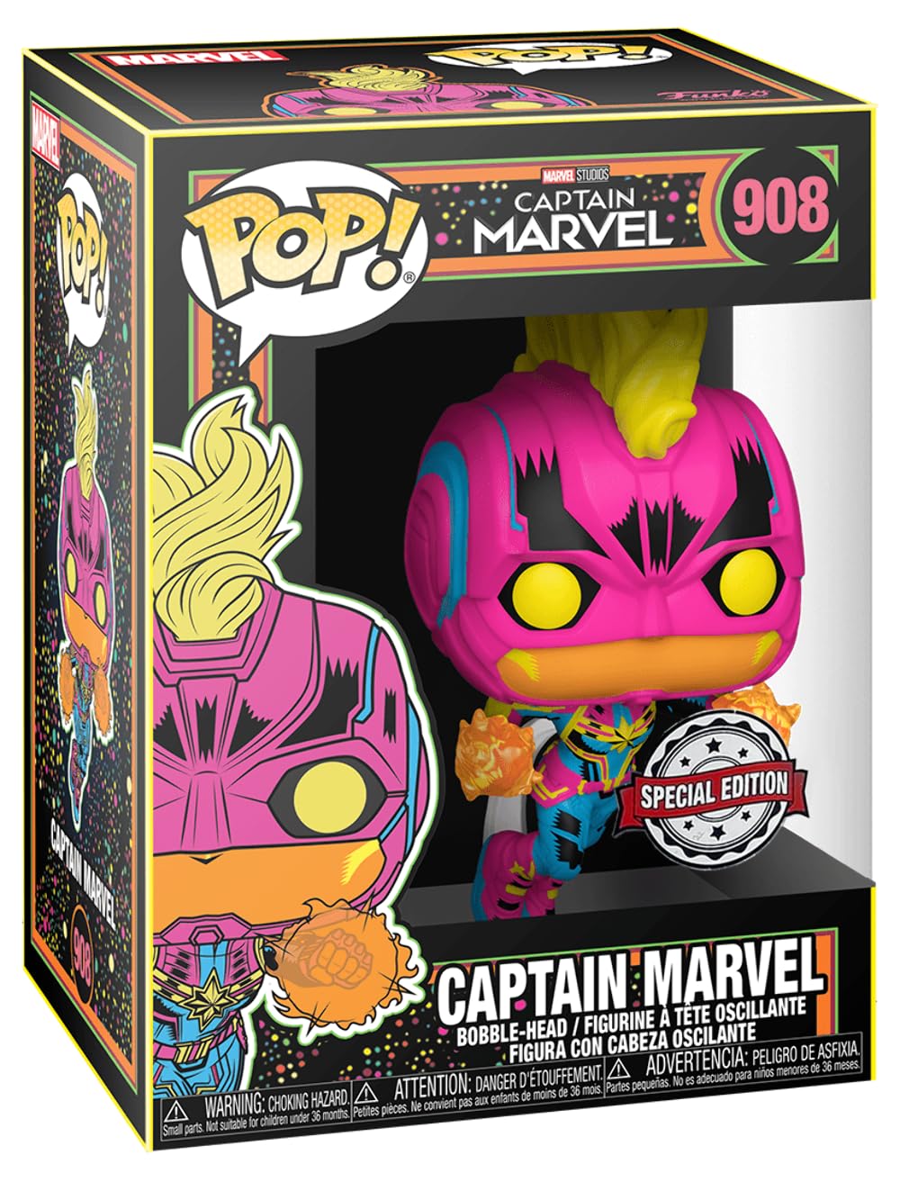 Funko Pop! Captain Marvel 908 Blacklight Special Edition