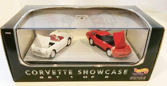 Hot Wheels Collectibles - Corvette Showcase - Set 1 of 2 - 45th Corvette Anniversary - Limited Edition, 2 Car Set w/display case