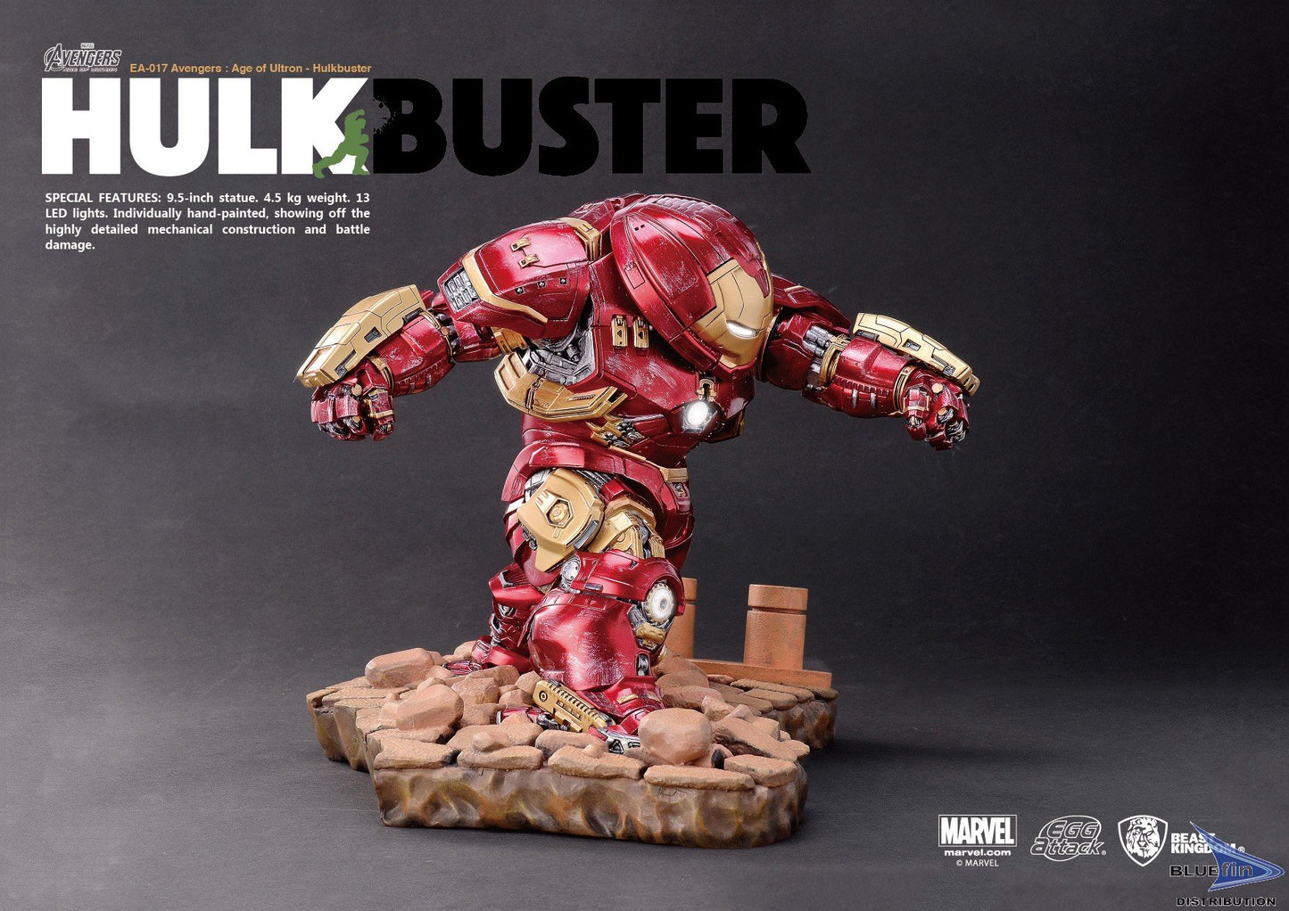 Beast Kingdom Action Figure - Hulkbuster 'Avengers: Age of Ultron' Statue, Realistic Scenery Base, Accessories - Adult, Multicolor, Metal, No Batteries Required