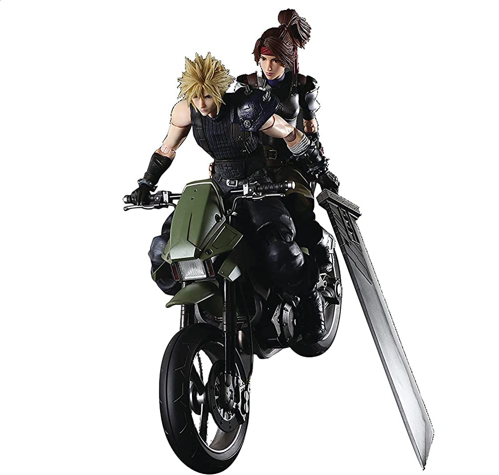 Final Fantasy VII Remake: Cloud Strife, Jessie and Motorcycle Play Arts Kai Action Figure Set