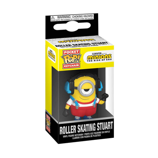 Funko Pop! Keychain: Minions: The Rise of Gru - Roller Skating Stuart, Multicolor, One Size (47797)
