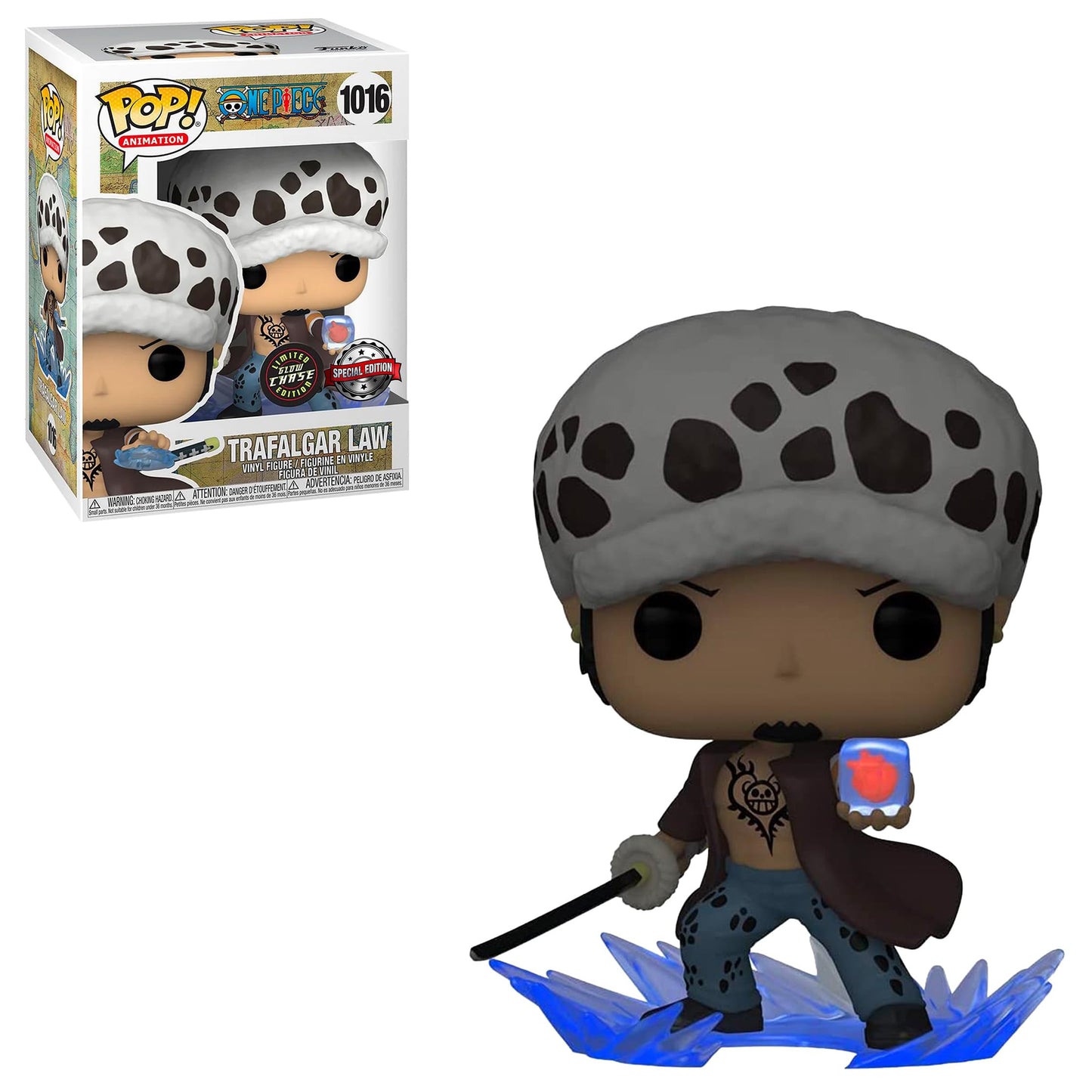 Funko Pop One Piece Trafalgar D. Water Law w/ Heart Chase Figure (AAA Anime Exclusive)