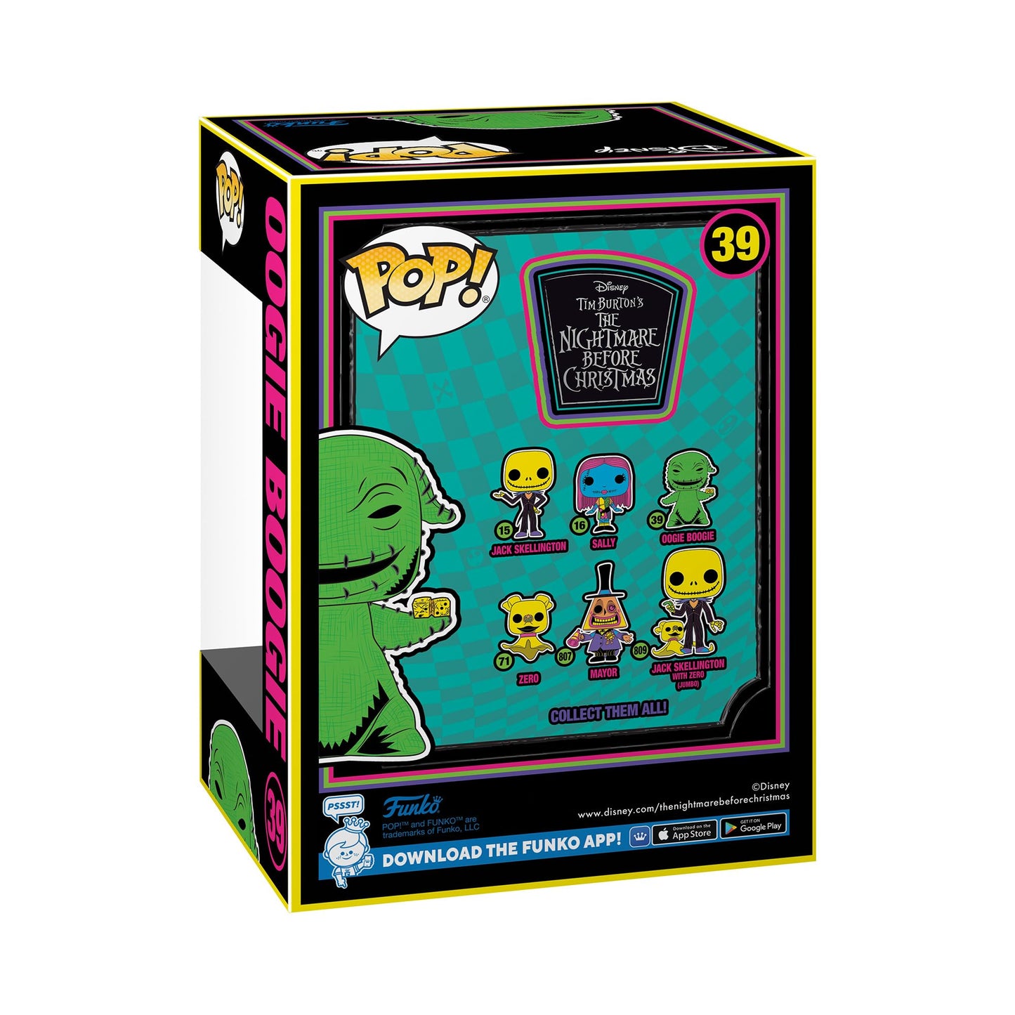 Funko Pop| Disney: The Nightmare Before Christmas - Oogie (Blacklight), Multicolor, 63962