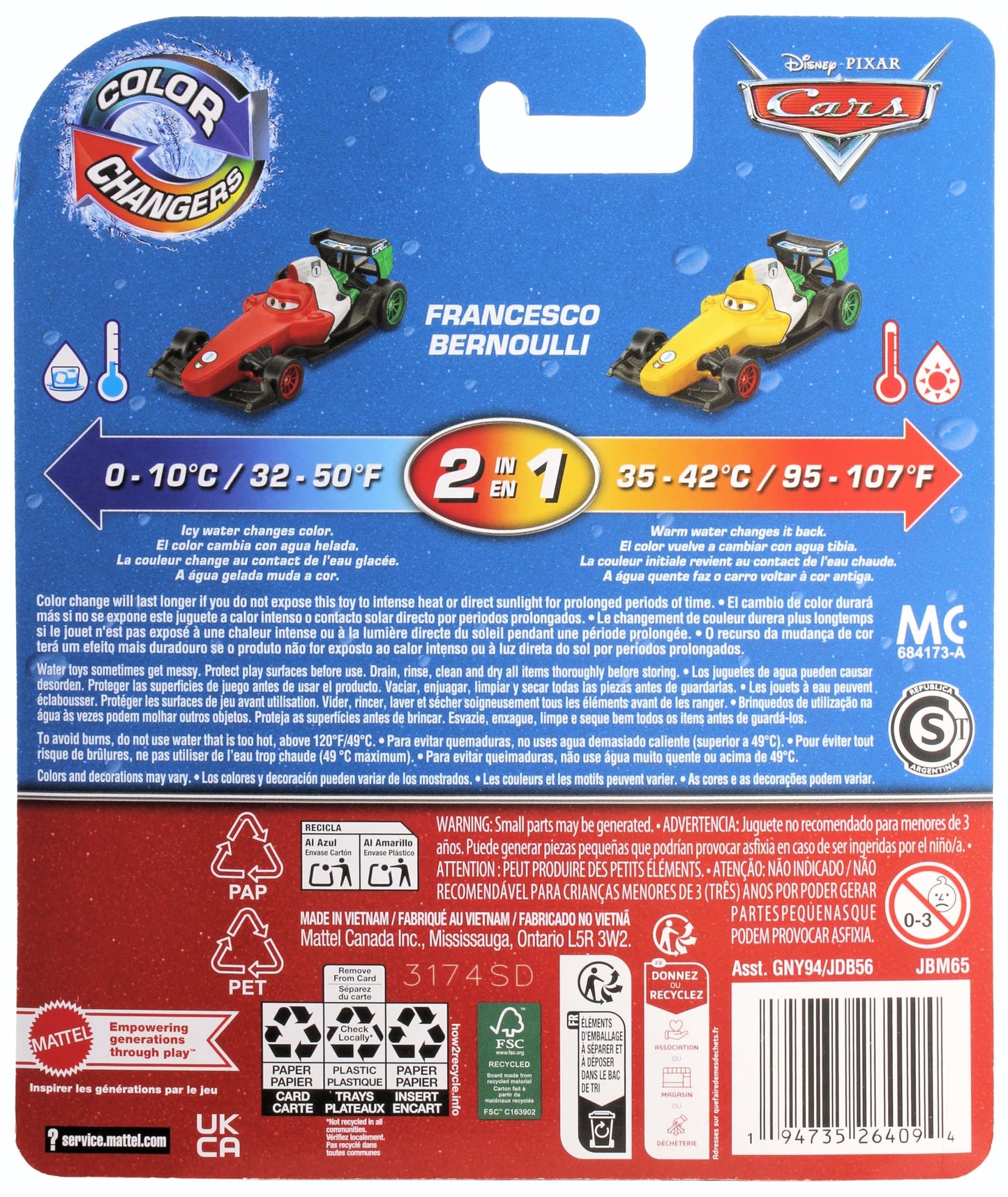 Disney Cars 2025 Color Changers GRC Global Racers Cup Francesco Bernoulli