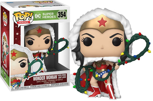 Pop DC Holiday Wonder Woman with Lights Lasso Vinyl Figure
