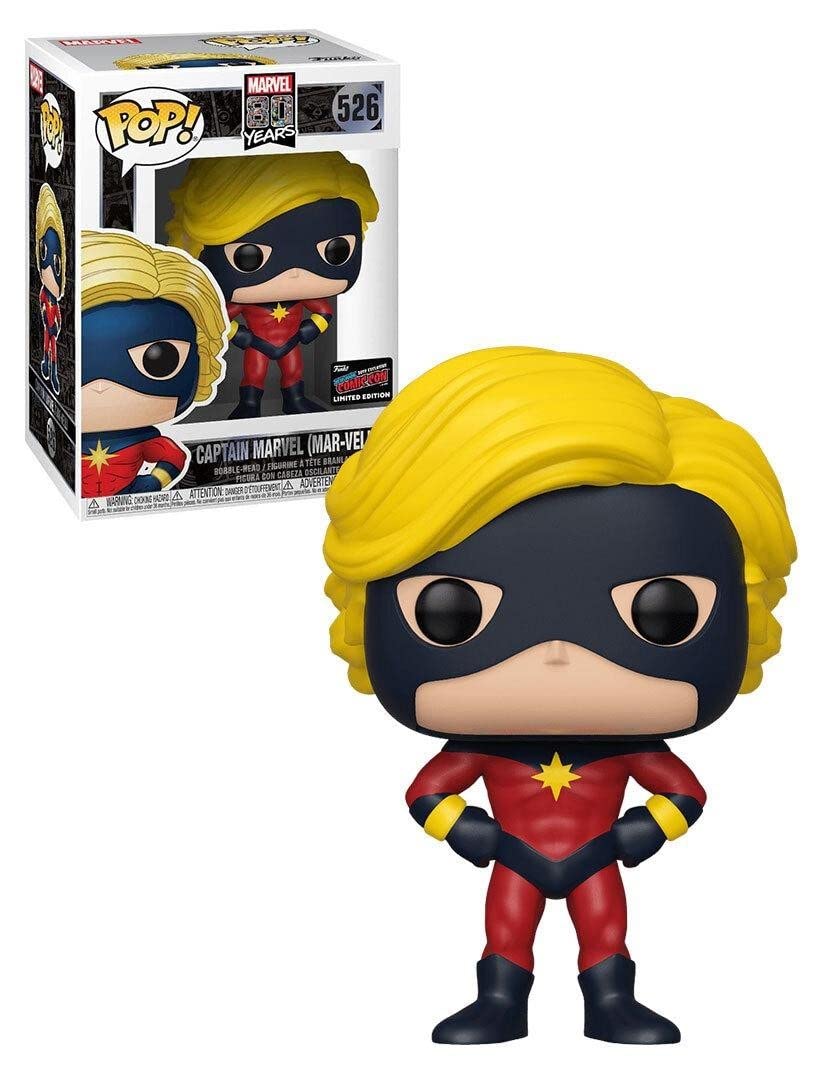Marvel 80TH - POP Funko Vinyl Figure 526 Captain (MAR-Vell) NYCC 2019 Convention Exclusives