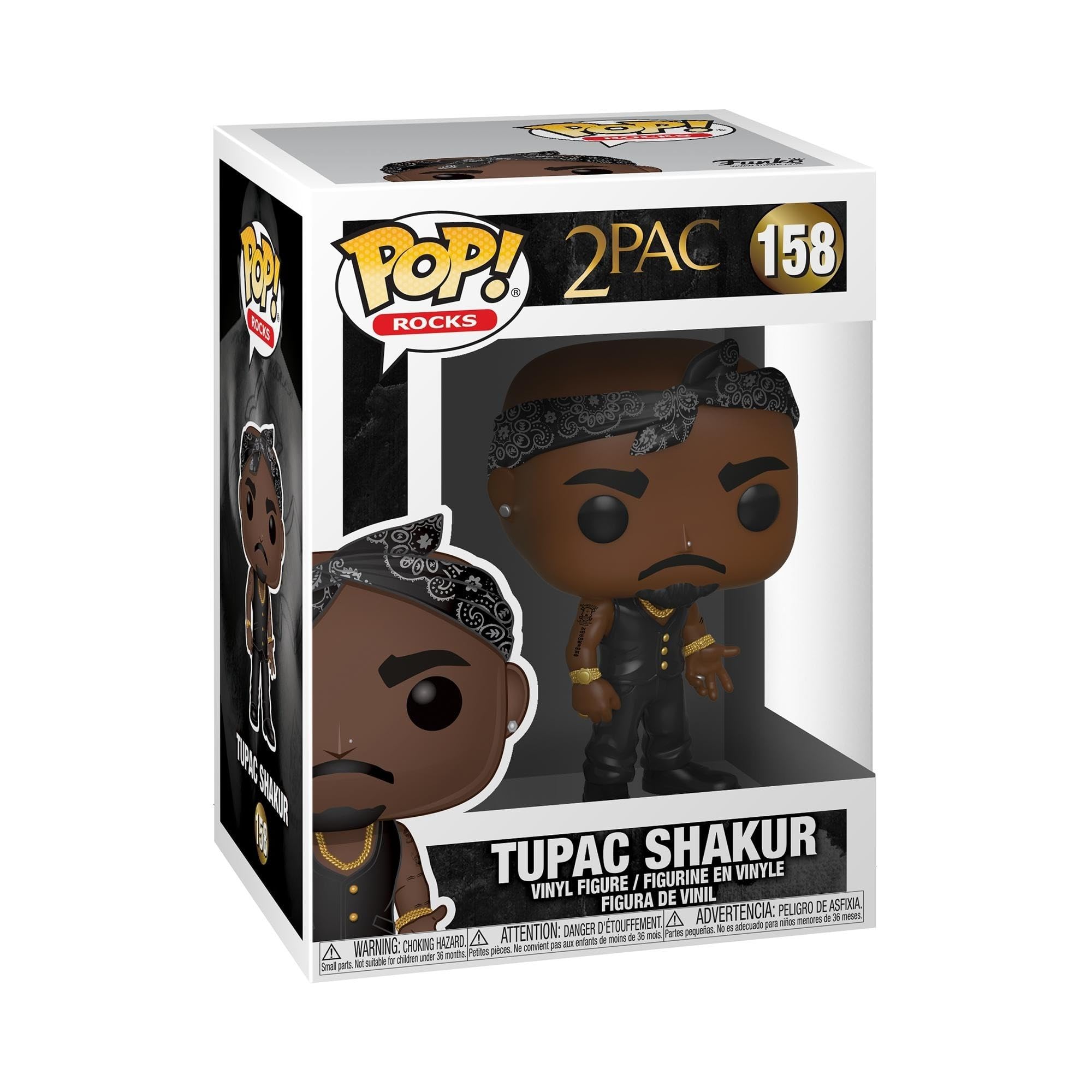 Funko Pop! Rocks: Tupac - Vest with Bandana - Collectable Vinyl Figure - Gift Idea - Official Merchandise - Toys for Kids & Adults - Music Fans - Model Figure for Collectors and Display