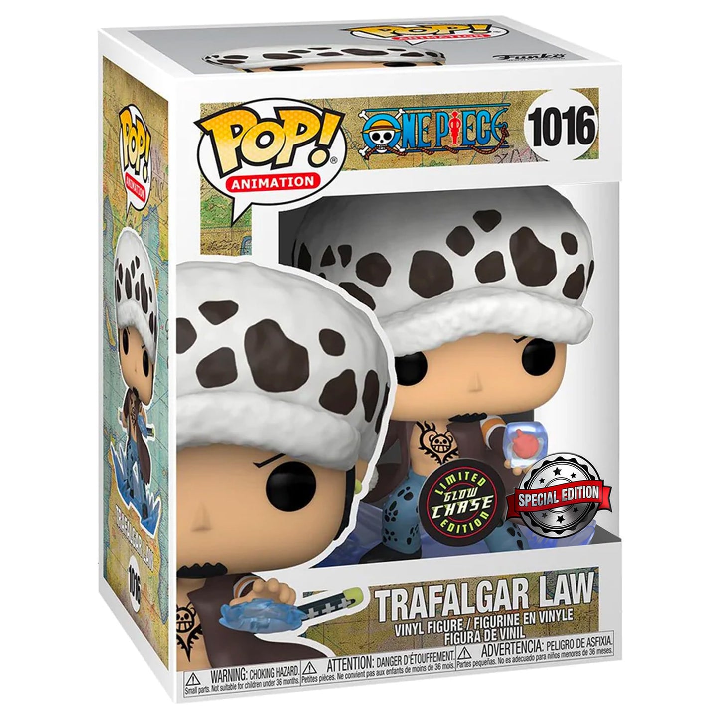 Funko Pop One Piece Trafalgar D. Water Law w/ Heart Chase Figure (AAA Anime Exclusive)