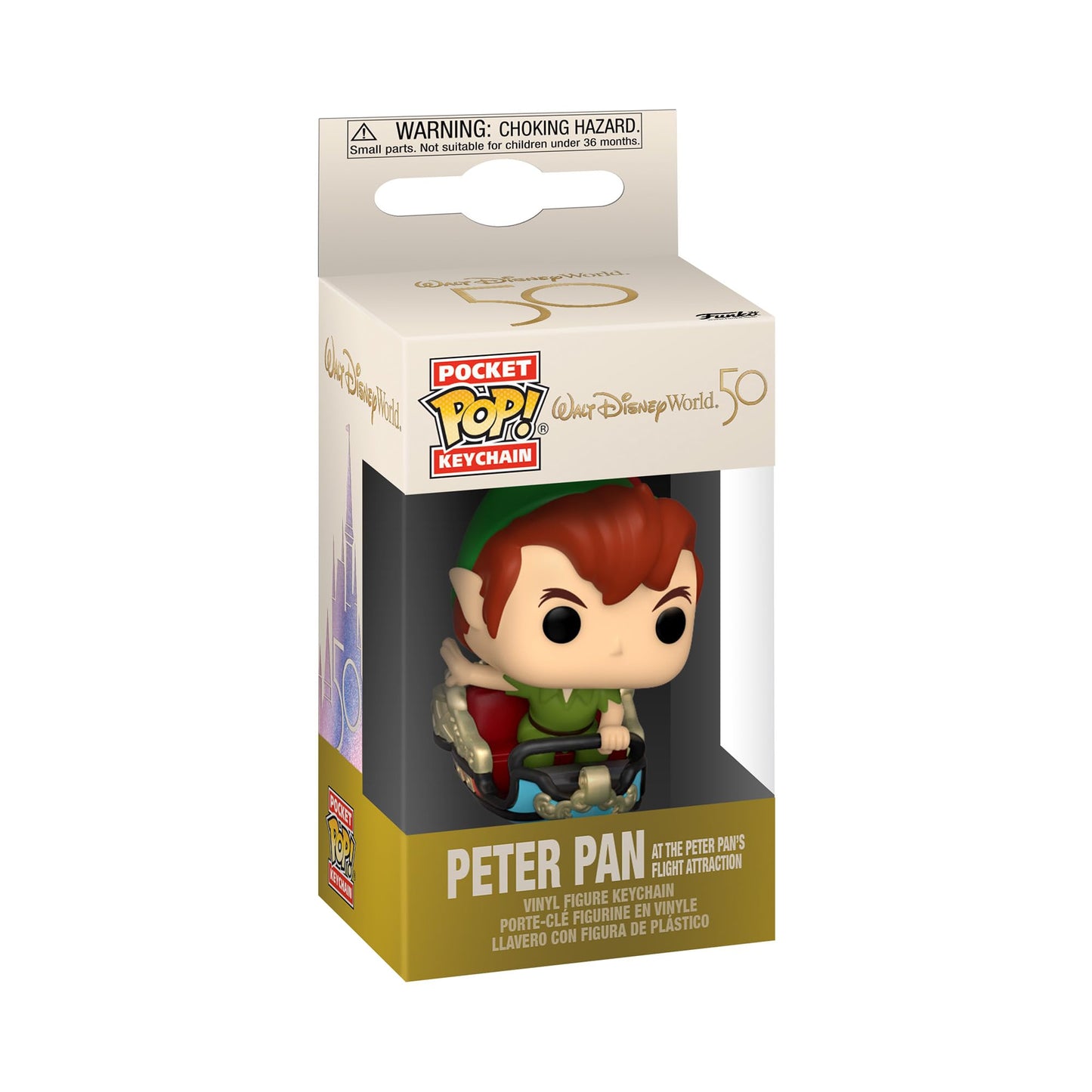 Funko Pop! Keychain: Walt Disney World 50th - Peter at The Peter Pan's Flight Attraction, Multicolor, 60393