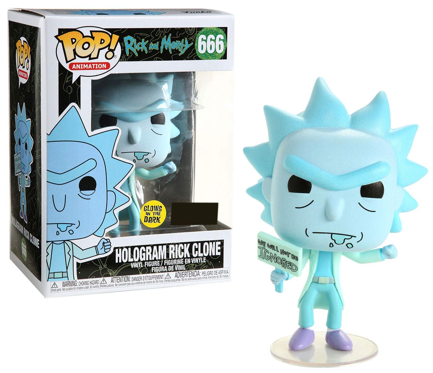 Funko Pop! Rick and Morty Hologram Rick Clone Glow in The Dark Exclusive 666