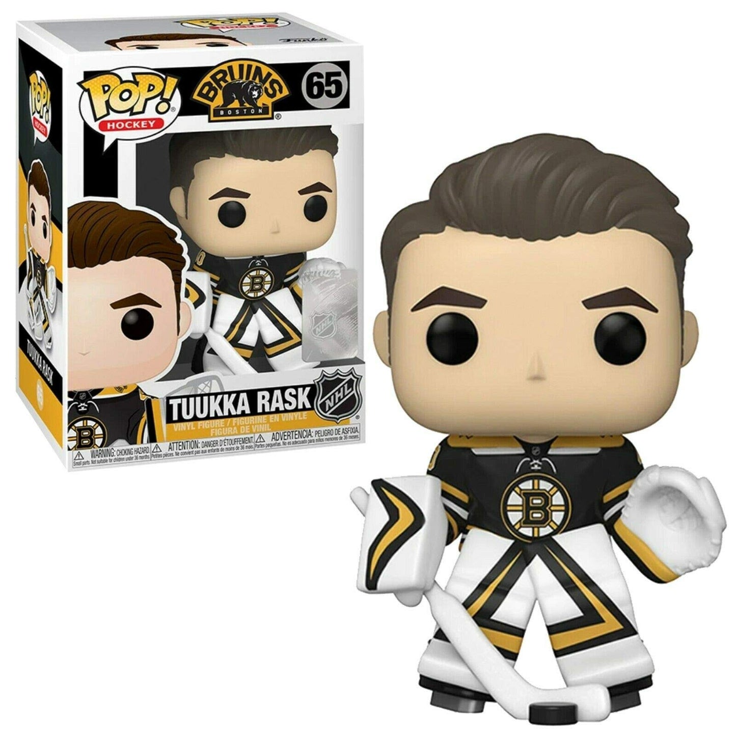 Tukka Rask Boston Bruins #65 Pop Sports Hockey Action Figure (Bundled with EcoTEK Protector to Protect Display Box)