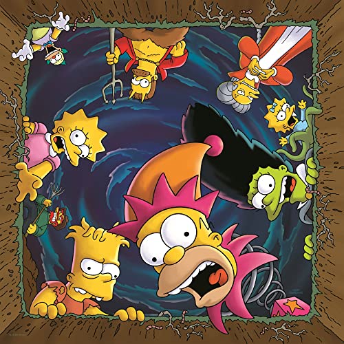 The Simpsons Treehouse of Horror Happy Haunting 1000 Piece Jigsaw Puzzle | Unique Square Puzzle Featuring Homer, Bart, Lisa, Marge, Maggie & More | Officially Licensed Collectible Simpsons Puzzle