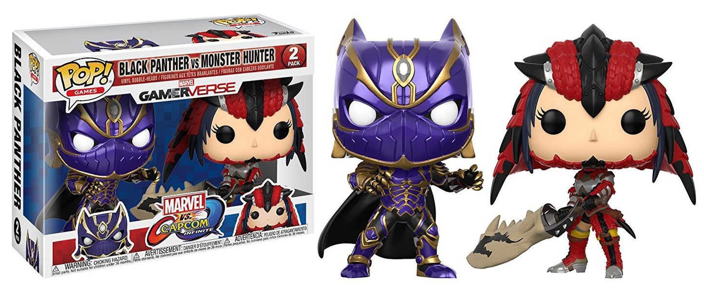 FUNKO POP! GAMES: Marvel Vs Capcom - Black Panther / Monster Hunter2PK