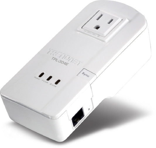 TRENDnet 200 Mbps Powerline with Bonus Outlet (White)