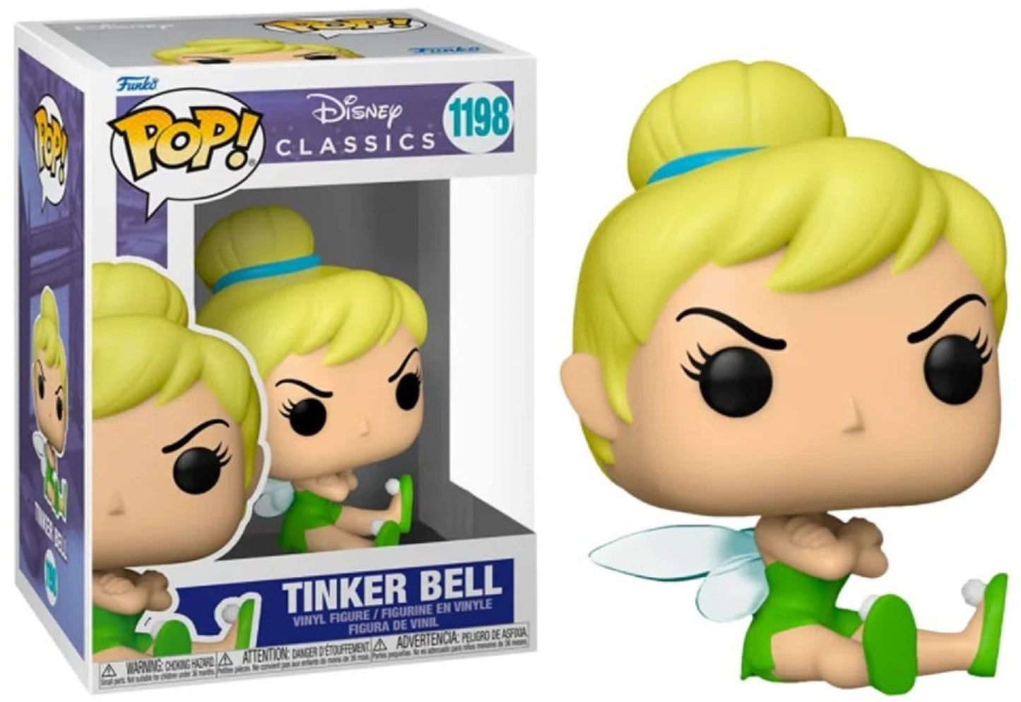 POP Disney Classics: Grumpy Tinker Bell #1198 Exclusive Funko Vinyl Figure (Bundled with Compatible Box Protector Case), Multicolor, 3.75 inches