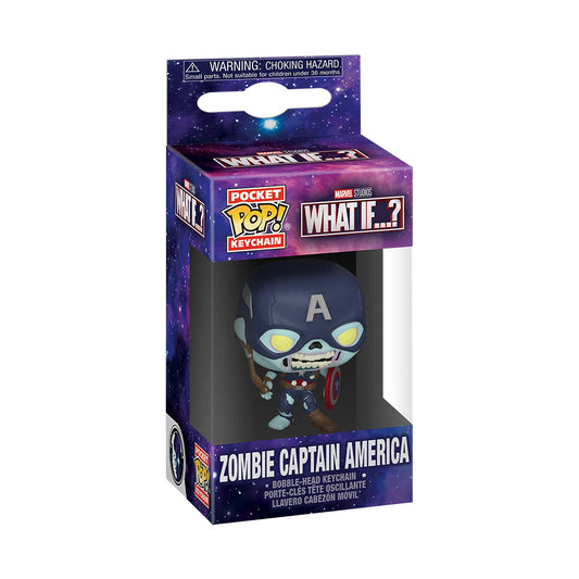 Funko Pop! Keychain: What If? - Zombie Captain America, Multicolor, 57399