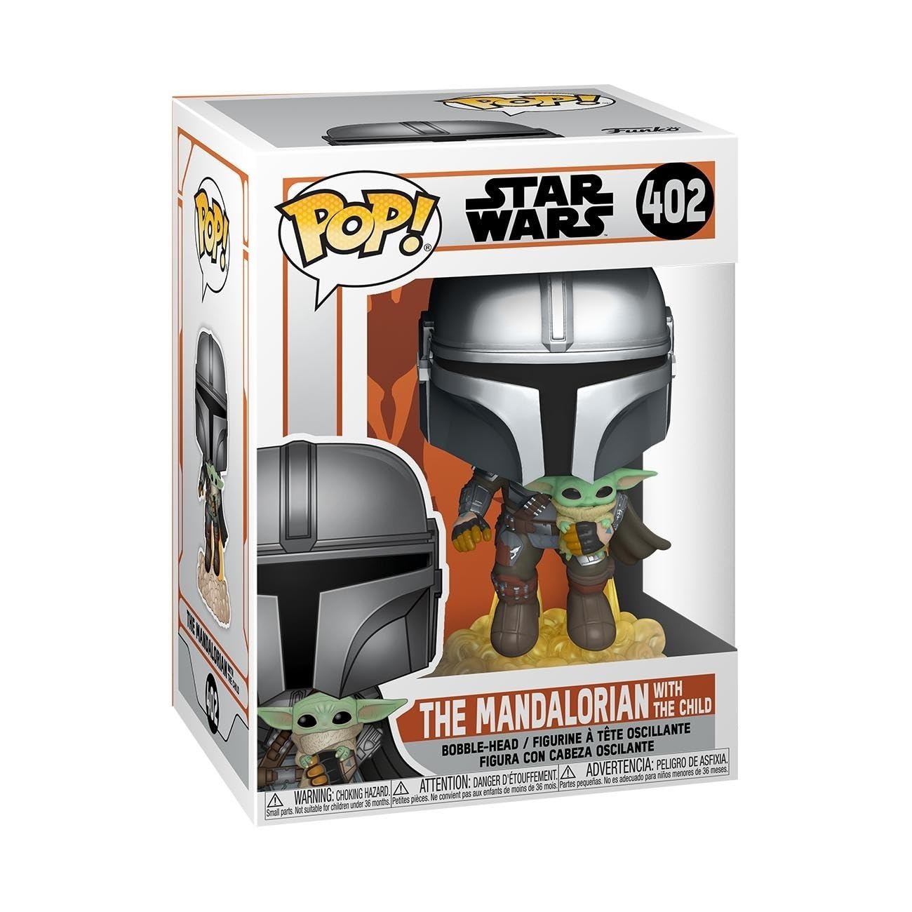 Funko Pop! Star Wars: The Mandalorian - Mandalorian Flying with The Child, Multicolor