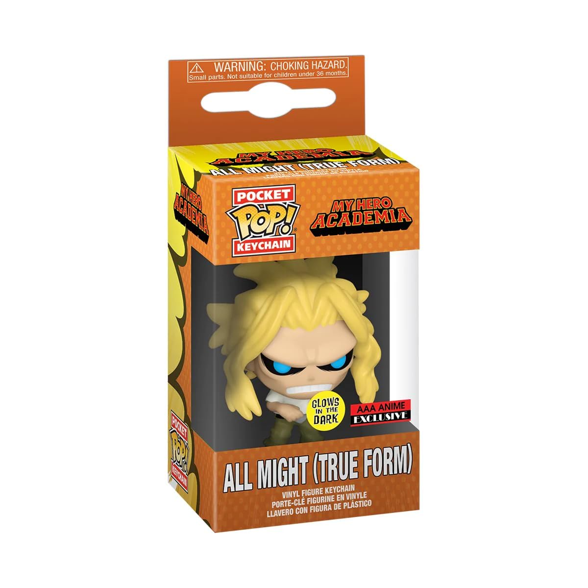 Funko My Hero Academia All Might (True Form) (GITD) Pocket Pop Keychain (AAA Anime Exclusive)