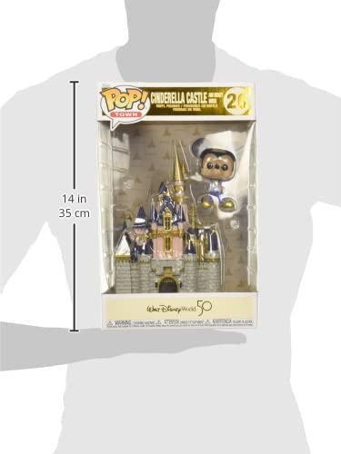 Funko Pop! Town: Walt Disney World 50th - Cinderella Castle with Mickey Mouse, Multicolor, 58965