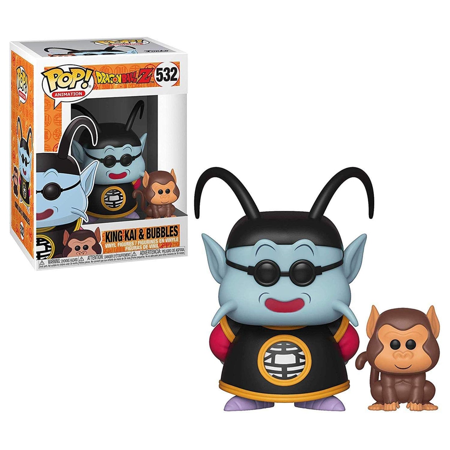 Funko Pop! & Buddy: Dragon Ball Z - King Kai & Bubbles Toy, Multicolor