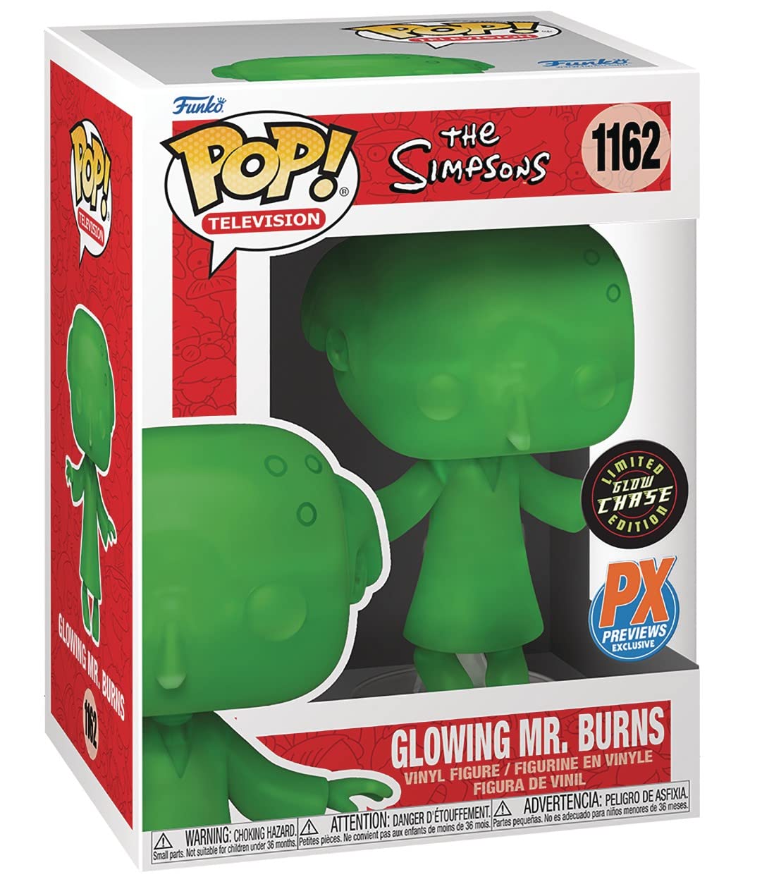 POP The Simpsons: Glowing Mr. Burns (PX Previews Exclusive) Green Chase Funko Vinyl Figure (Bundled with Compatible Box Protector Case)