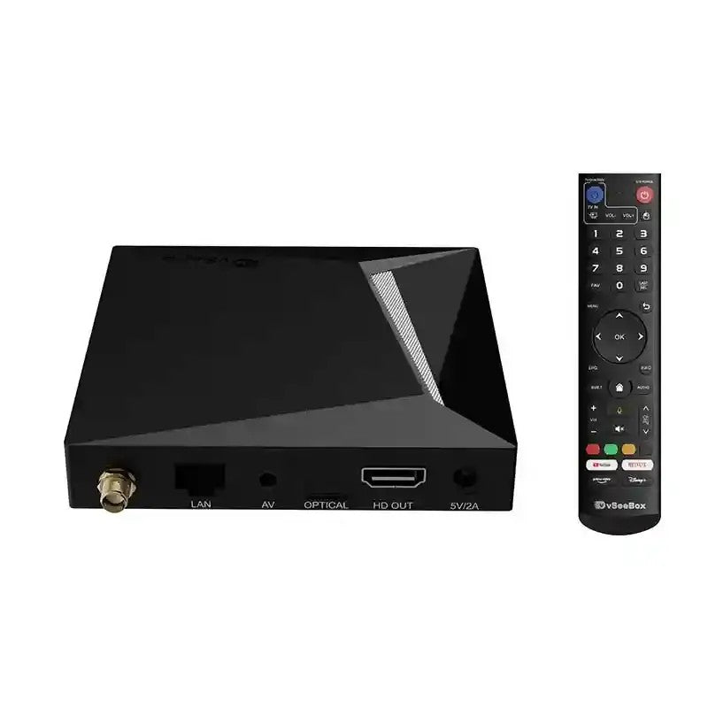 vSeeBox V5 Pro Android Smart Box 2025, 32GB Internal Memory, 8K-Compatible Cable, Wireless Input