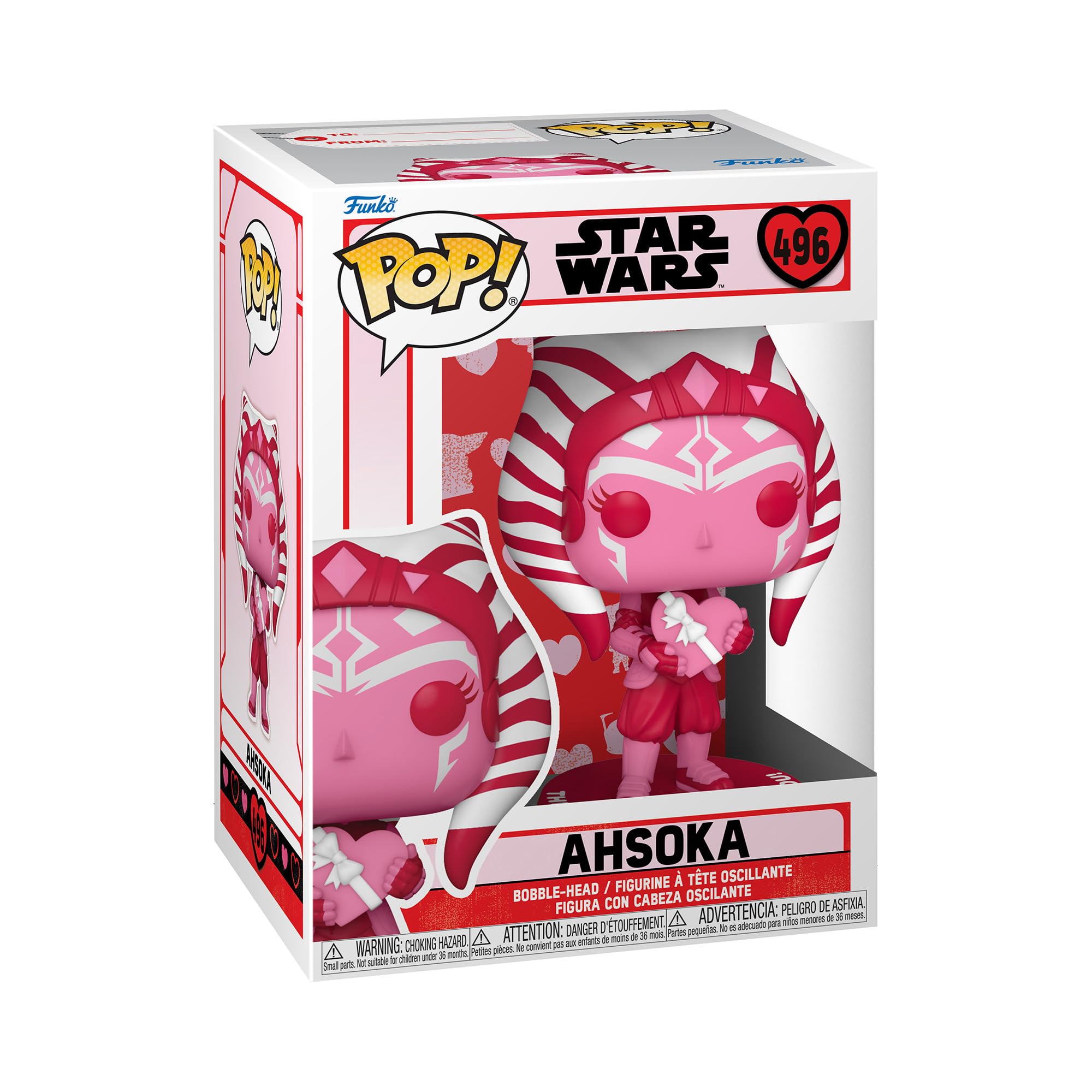 Funko Pop! Star Wars: Valentines - Ahsoka, Multicolor, 60120