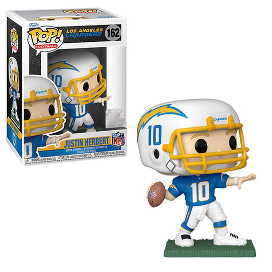 POP Football: Chargers - Justin Herbert (Home Uniform) Funko Vinyl Figure (Bundled with Compatible Box Protector Case), Multicolor, 3.75 inches